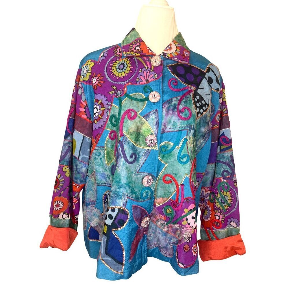 Daniel K Vintage Art Deco Funky Jacket 80s 90s Designer Ladies Size XL